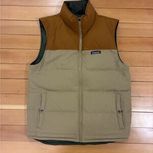 Patagonia Men's Down Vest - Brown, Tan, Green